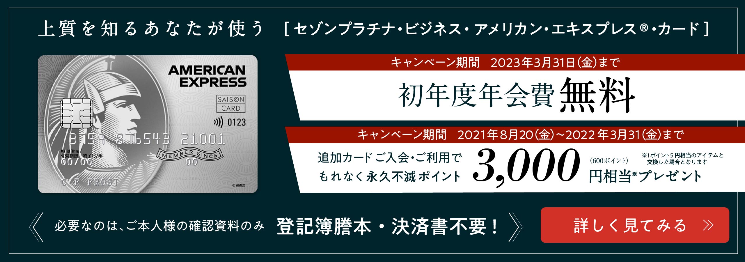 セゾンプラチナ・ビジネス・アメリカン・エキスプレス(R)・カード